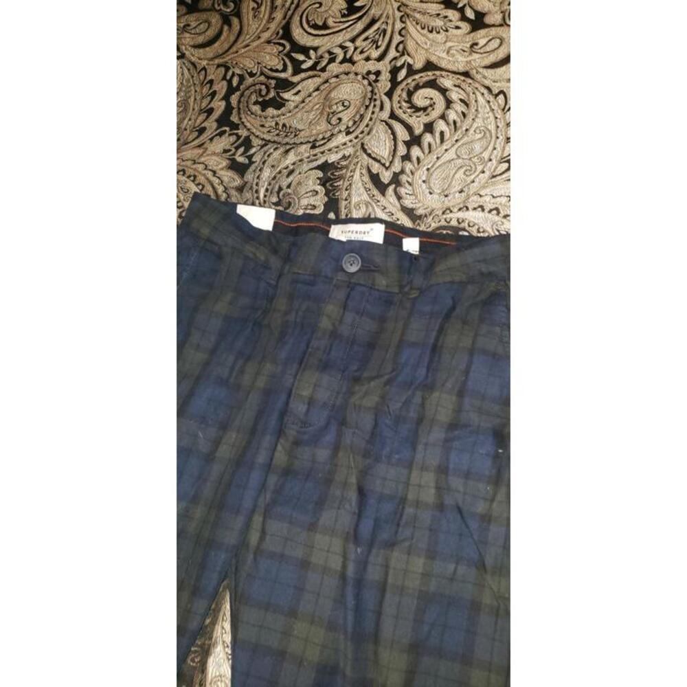 Superdry The Edit Green Checker Chino Pants - Picture 5 of 5